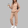 thumbnail image 2 of Stralyhd 2 Piece Lounge Sets for Women Loose Fit Hoodies and Joggers Fleece Sweatsuits Workout Trendy Fall Matching Outfits Khaki L, 2 of 6