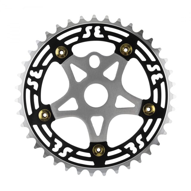 SE BIKES Plateau en Alliage une Pièce & Araignée - 39T 1/8 - Noir/argent - P107-39T + AP13