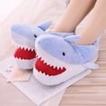 thumbnail image 7 of Hxlamzoo Winter Warm Cotton Slippers with Cute Shark Plush Design - Unisex Couple Indoor Home Slippers, Thermal Lined Thick Sole Non-Slip House Shoes for Women & Men (36-42), 7 of 7