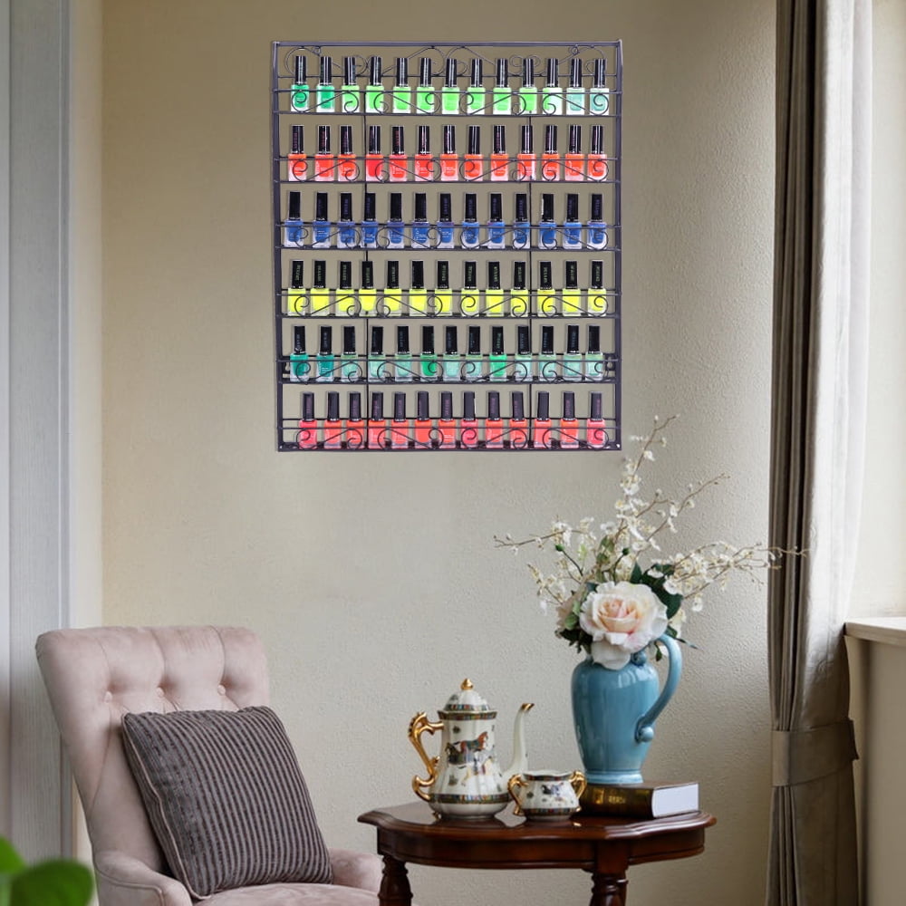 Lowestbest Nail Polish Display Rack, Wall Mounted 6-Tier Nail Polish Rack Holder, Metal Square Wall Mounted Display Organizer, Nail Polish Organizer, Nail Polish Storage for Nail Salon, Beauty Shops Lowestbest Nail Polish Display Rack, Wall Mounted 6-Tier Nail Polish Rack Holder, Metal Square Wall Mounted Display Organizer, Nail Polish Organizer, Nail Polish Storage for Nail Salon, Beauty Shops