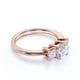 thumbnail image 4 of JeenMata Anillo de Compromiso de Corte Princesa de 1 Quilate Anillo de Compromiso de Tres Piedras: Anillo de Pasado, Presente y Futuro: Oro Rosa de 18 K sobre Plata, 4 of 5