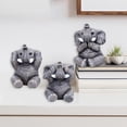 thumbnail image 4 of 3Pcs Baby Elephant Statue Sculpture Resin Figurine Ornaments for Office Home gray, 4 of 8