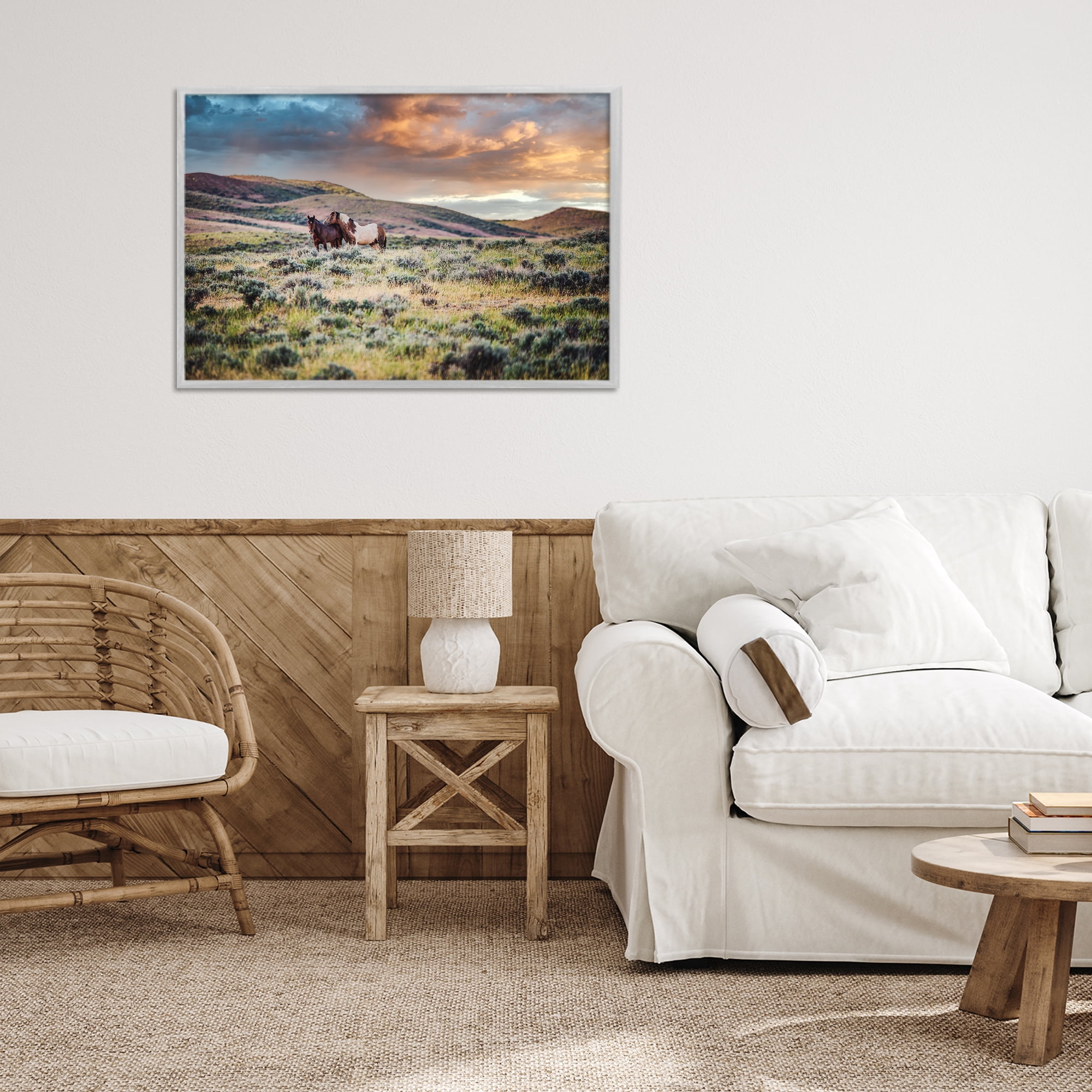 Stupell Industries Stay Close Horses Gray Framed Giclee Art, design by Tim West
