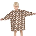 thumbnail image 3 of Brown Christmas Gingerbread Pattern Blanket Hoodies for Kids 6-13YR Oversize Wearable Blanket Hoodies for Boys Girls Teens, 3 of 7