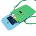 thumbnail image 6 of Vegan Leather Vertical Crossbody Smartphone Pouch Wallet (Green) with Removable Adjustable Shoulder Strap, Card Slots, Magnet Button Clasp - fits Smartphones up to 6.5-inch, 6 of 7