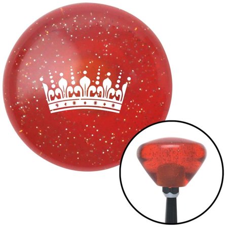 American Shifter White Kings Crown Orange Retro Metal Flake Shift Knob with M16 x 1.5 Insert Shifter