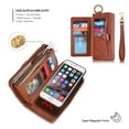 thumbnail image 5 of iPhone 6 Plus/ 6S Plus Wallet Case, Alleytech Girls Women Magnets Detachable Zipper Wallet Case Cover PU Leather Folio Flip Holster Carrying Case Card Holder for iPhone 6 Plus/6S Plus, brown, 5 of 9