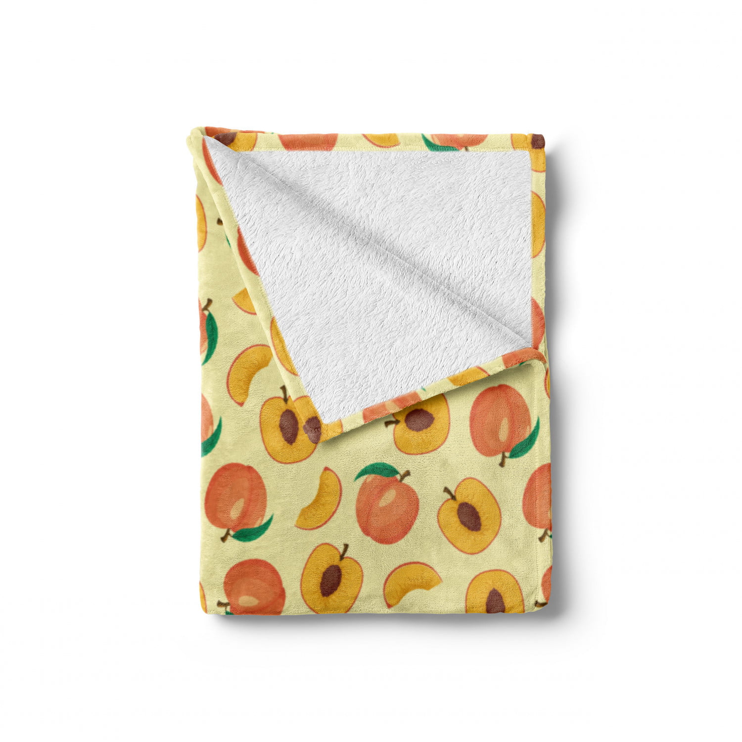Cozy Plush for Indoor and Outdoor Use Pale Yellow Burnt Sienna 60 x 80 Ambesonne Peach Soft Flannel Fleece Throw Blanket Rhythmic Fresh Raw Sliced Fruits Warm Pastel Tones Illustration Print