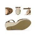 thumbnail image 2 of BLISSFUL STEP Platform Espadrilles Closed Toe Wedge Heel Sandals for Women Leopard 7, 2 of 5