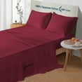 thumbnail image 2 of 900 Thread Count 4 Piece Quality Sheet Set 15 Inch Deep Pocket 100% Egyptian Cotton Color Burundy Stripe Size Full, 2 of 5