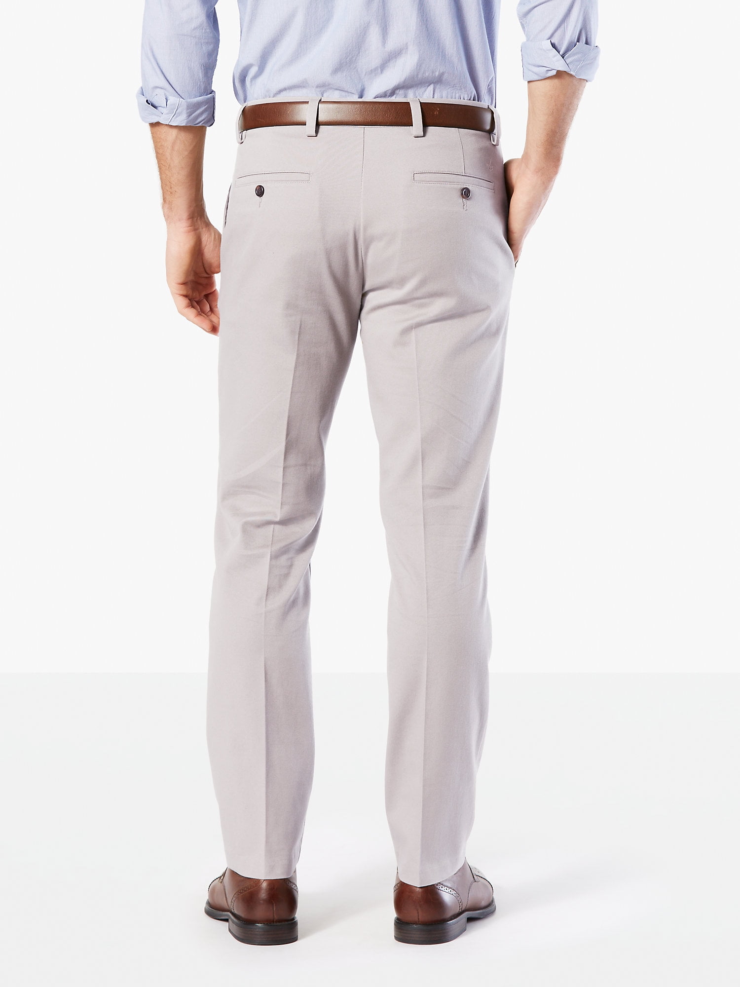 men's easy slim tapered fit khaki stretch pants