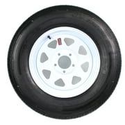 eCustomrim Radial Trailer Tire Rim ST205/75R15 Load C 15X5 5-5 White Spoke Wheel
