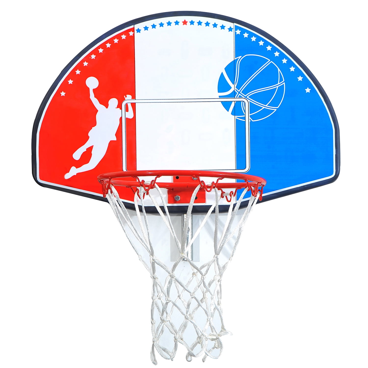 Kadyn Jumping Trampoline, 8FT Toddlers Trampoline with Safety Enclosure Net, Metal Mini Round Small Trampolines with Basketball Hoop and Ladder, Blue Kadyn Jumping Trampoline, 8FT Toddlers Trampoline with Safety Enclosure Net, Metal Mini Round Small Trampolines with Basketball Hoop and Ladder, Blue