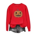 thumbnail image 5 of Fnooota Womens Halloween Sweatshirts, Fashion Rhinestone Graphic Pullover Long Sleeve Halloween Tops Red Size S, 5 of 5