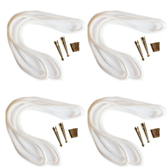 Blank Bolo Tie Kit Standard Slide Smooth Tip Goldtone Parts White Cord Pk/4