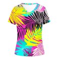 thumbnail image 6 of JTZGDY Vintage Floral Print Summer Tops for Women Casual Short Sleeve Oversized V Neck Graphic T-Shirts Loose Fit Comfy Beach Vacation Tunic Tees Shirt Blouse Hot Pink XXL, 6 of 6