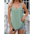 thumbnail image 6 of BadPiggies Womens Spaghetti Strap Tank Top Summer Sleeveless Scoop Neck Loose Camisole Eyelet Embroidery Flowy Shirts, 6 of 9