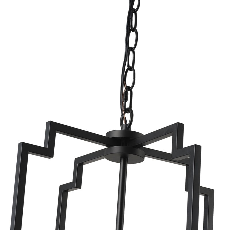 Matte Black Kitchen Island Pendant Lighting Industrial Hanging Light Fixture with Adjustable Chain for Dining Room - 13.9 IN