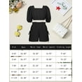 thumbnail image 6 of Girl Clothes Set 2 Piece Outfits Fashion Square Collar Puff Sleeve Crop Top Drawstring Pocket Shorts for Summer7-8Years, 6 of 12