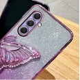 thumbnail image 4 of Compatible with Galaxy A52 5G Case for Women Girls, Cute 3D Butterfly Luxury Bling Sparkle Liquid Flowing Camera Lens Protector Plating Shockproof Phone Case for Galaxy A52 5G (PURPLE), 4 of 14