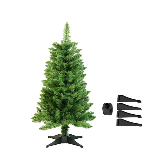 Artificial Green Pine Christmas Tree with Sturdy Stand, Easy Assembly, Realistic Branches, Perfect Holiday Decoration, 4ft Height, Indoor Use