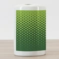 thumbnail image 3 of Abstract Green Ceramic Toothbrush Holder, Vertical Halftone Design with Dots and Spots Contemporary Art, Decorative Versatile Countertop for Bathroom, 4.5" X 2.7", Forest Green Lime Green, 3 of 4