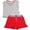 grey red, variant on Mish Baby Girls' Stylish & Comfy Cotton 2-Piece Short Set 4 Adorable Styles