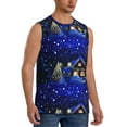 thumbnail image 2 of Haiem Men's Christmas Night Print Tank Tops Summer Sleeveless Cut Off Workout T-Shirts Fitness Vest Athletic Undershirts-Large, 2 of 8