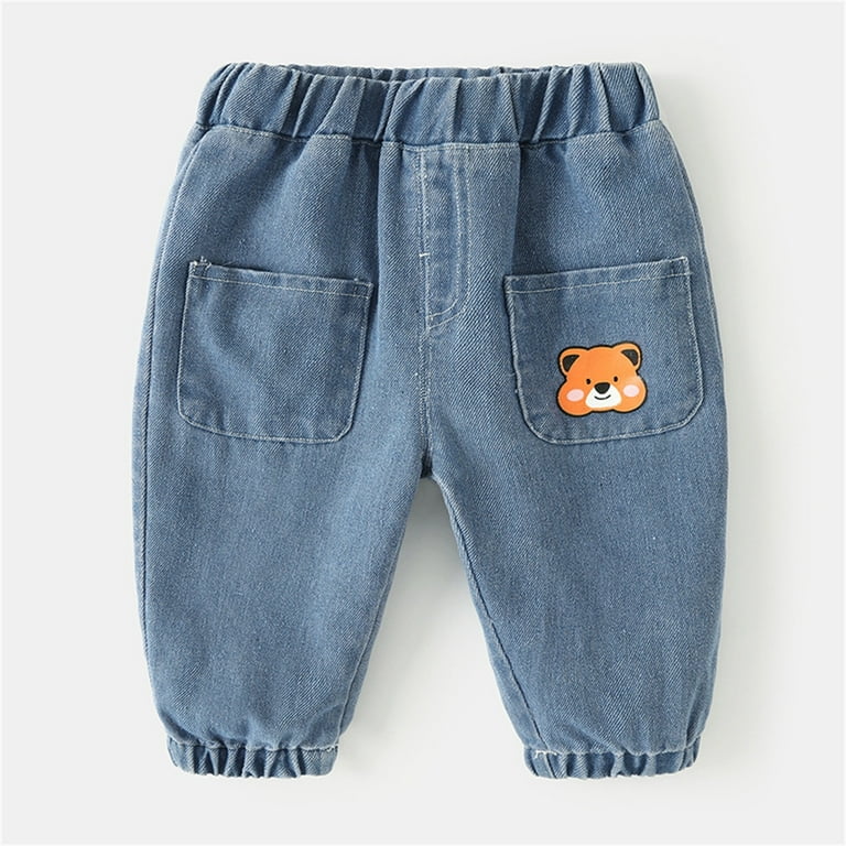 Ketyyh-chn99 Pants for Kids Boys Cute Ruffles Flare Denim Jeans Pants  Trousers Light Blue,110 