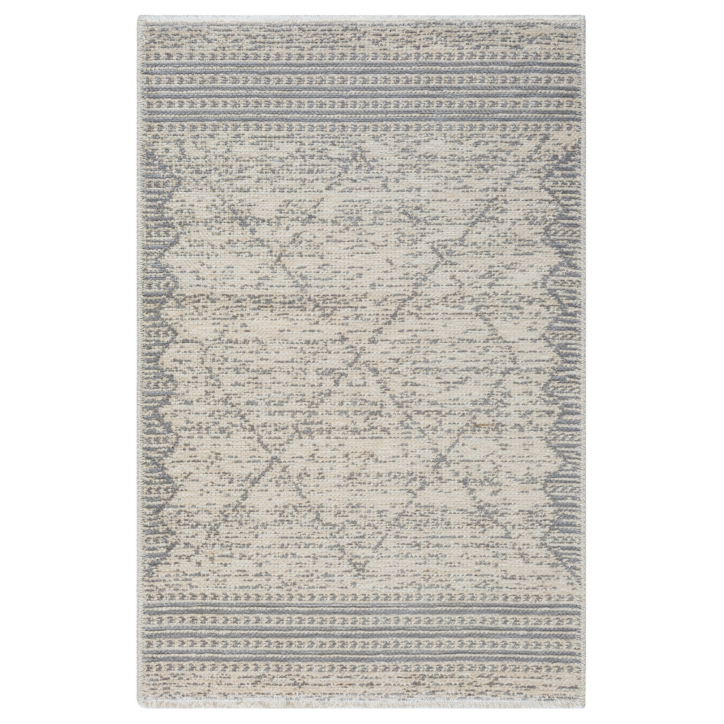 Indigo Ink Contempo Diamond Bohemian Grey Geometric Indoor Area Rug, 2' x 3', Machine Washable