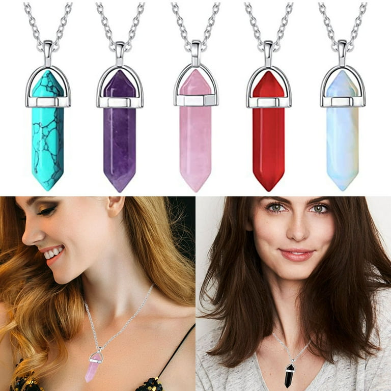 10PCS Crystal Pendant Necklace Attractive and Eye catching Necklace for Dating with Boyfriend B