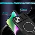 thumbnail image 4 of Rugged Military Grade Drop Protection Hard Back Cover for iPhone 15 Plus 14 Plus 6.7, Scratch Resistant, 15W Magnetic Wireless Charging, Kickstand, Camera Lens Slider, 4 of 7