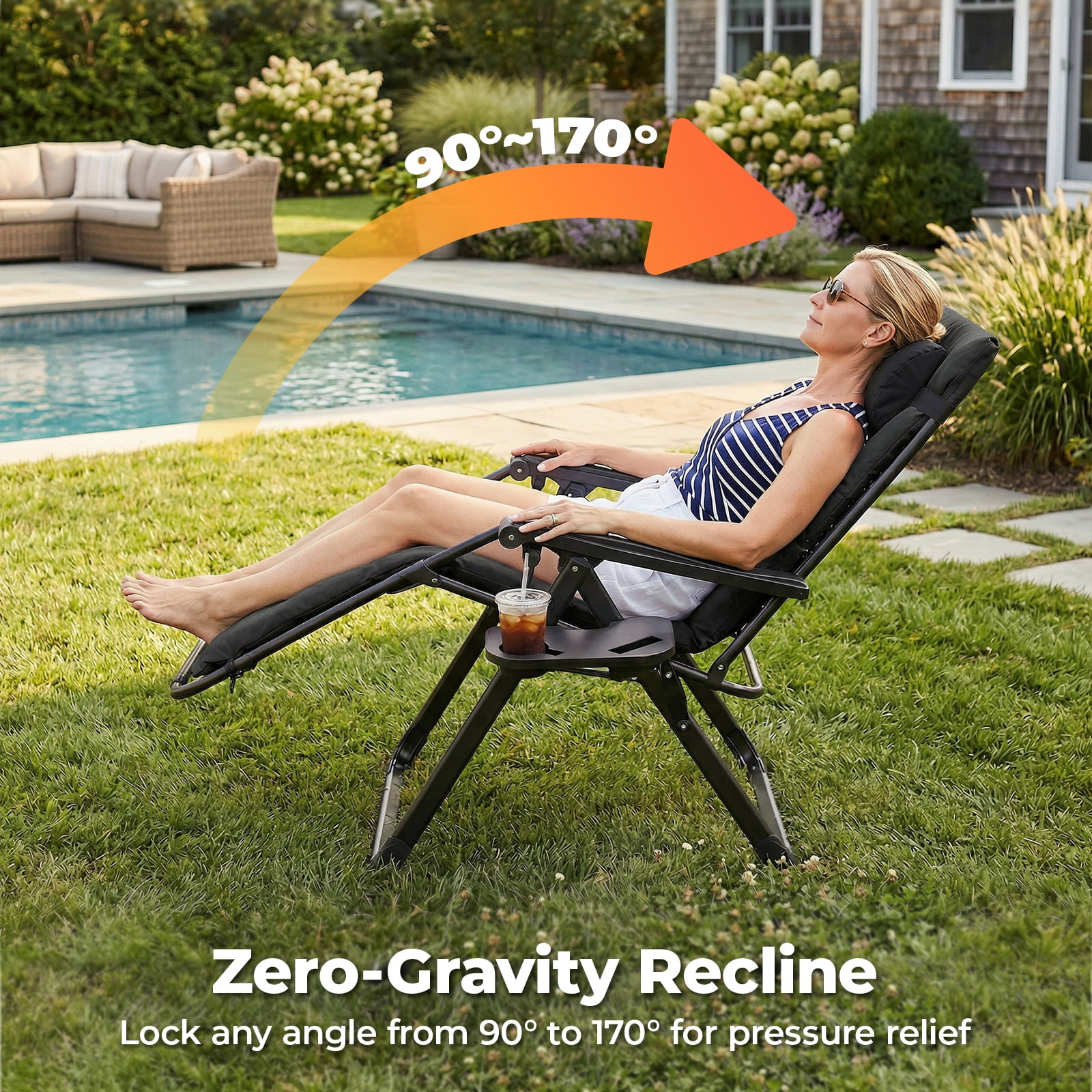 Alvantor Portable Zero Gravity Chair with Ergonomic Design and 440 lbs Capacity