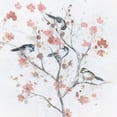 thumbnail image 2 of Nan 26x26 White Modern Wood Framed Museum Art Print Titled - Chickadees In Spring II, 2 of 4