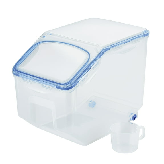 LOCK&LOCK 50.7-Cup Easy Essentials Plastic Food Storage Container with Flip Lid and Serving Cup