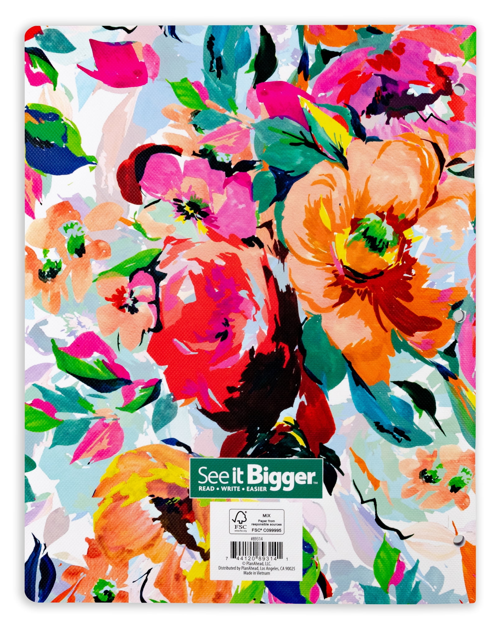 See It Bigger 24-Month Planner, Floral Design, Premium Thick