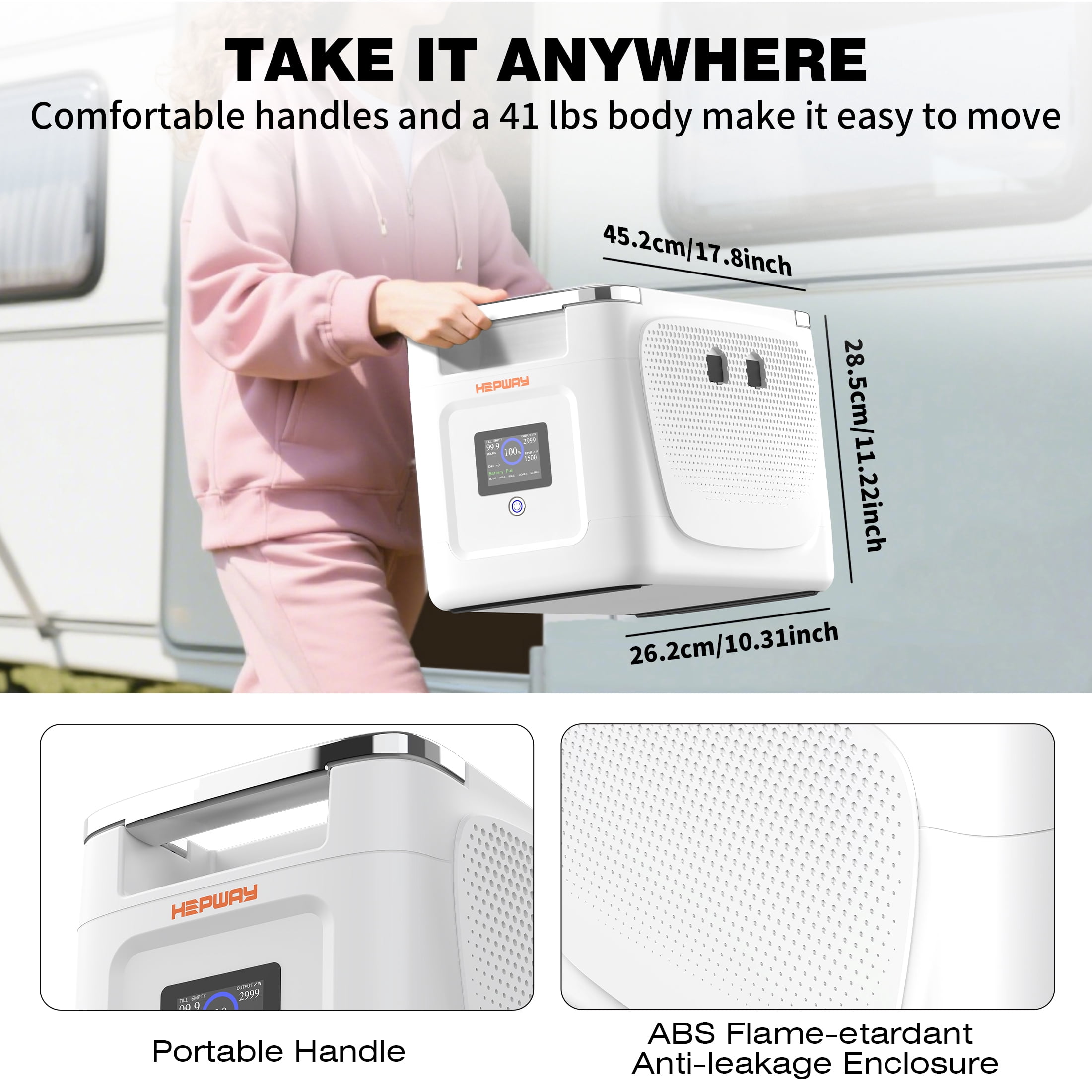 HEPWAY Portable Power Station with 2*Extra Battery, 2400W 6144Wh LiFePO4 Battery W/ Expandable Capacity 32kWh, Solar Generator for Home UPS Blackout Backup RV(Alpha 2000 & 2PCS Alpha 2000X Included)