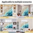 thumbnail image 5 of Teal Ombre Ocean Kitchen Curtains Window Panels, Summer Beach Coastal Waves Gradient Insulated Window Treatment Curtain, Grommet Curtains for Bedroom/Living Room/Bathroom, 2 Piece 52"Wx63"L, 5 of 8