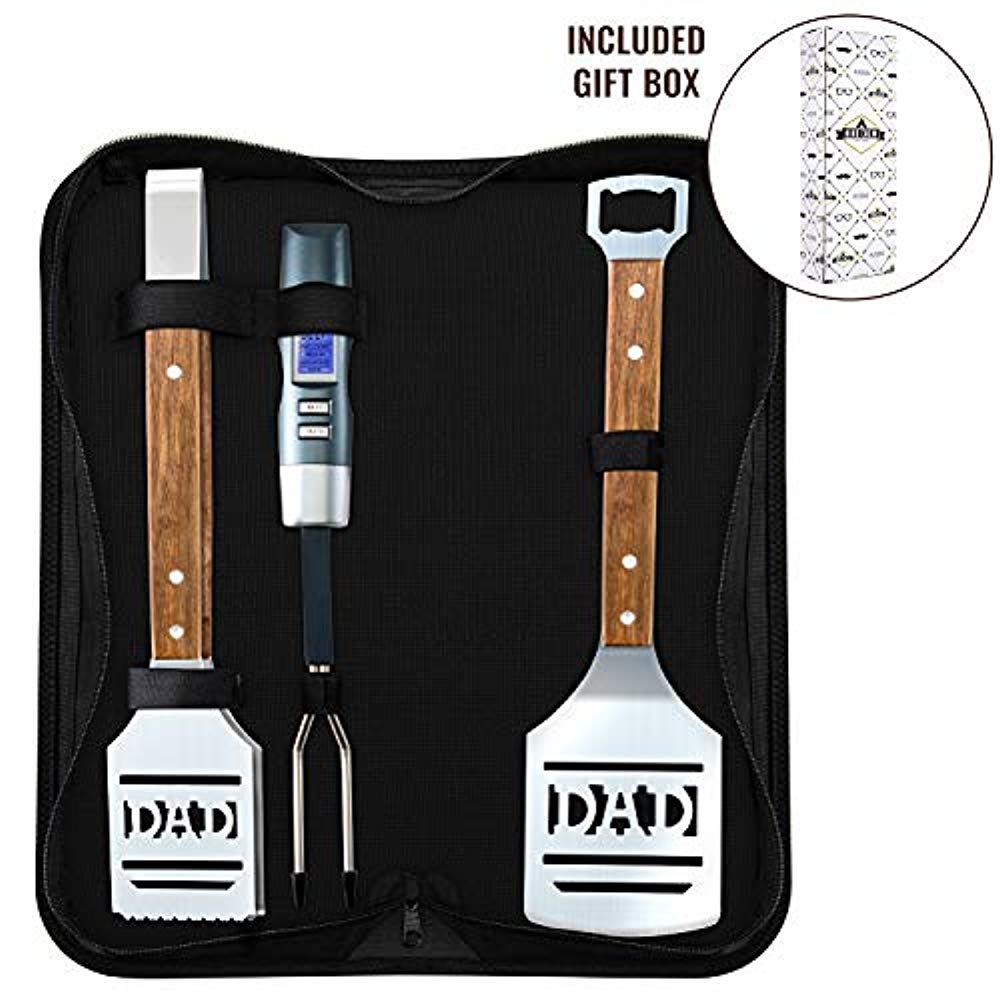 Your daddy loves cooking and BBQ outdoors? Then, why don’t you organize a BBQ this father’s day and give him a Grill Tools Set Gift in “Dad” style? This set with enough cooking tools will be the best kitchen gadget for dad to show his talent. Let make your daddy and family an unforgettable Father’s day’s party!