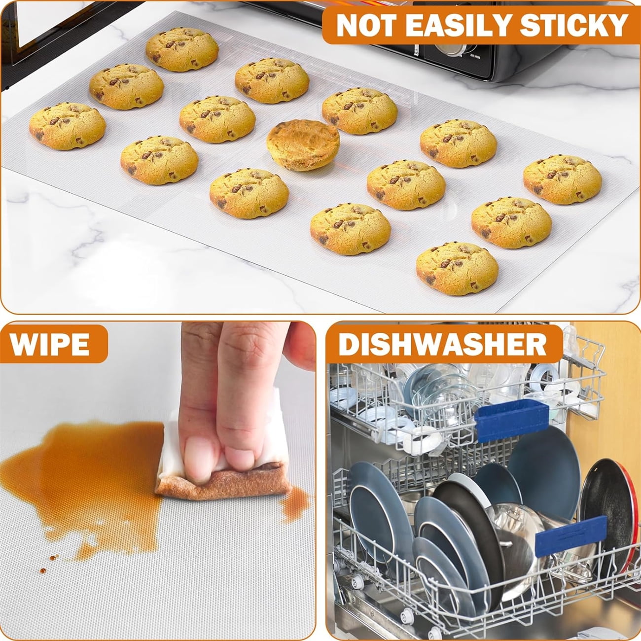 Food Grade Silicone Baking Mats,Bexikou Countertop Protector Mat, Washable Oil-Proof Refrigerator Liners,Heat Resistant Pastry Mat for Cookie Bread Baking Cooking,11.8IN x 6FT