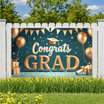 thumbnail image 2 of Graduation Congrats Banner Gold Balloons Decorative Design for Graduation Party School Event Indoor Decoration, 2 of 9