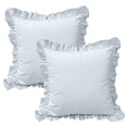 thumbnail image 1 of A set of two light blue pleated European style pillowcases, chic farmhouse European style pillowcases, retro super soft and breathable, suitable for bedrooms, 1 of 5