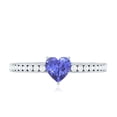 thumbnail image 4 of Rosec Jewels Natural Tanzanite Heart Shaped Engagement Ring - Tanzanite Diamond Ring - AAA Quality - with Jewelry Box, 925 Sterling Silver, US 3.50, 4 of 8