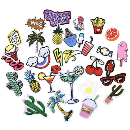 - Coxeer 30 Pack Embroidered Patch Iron-on or Sew-on Badge Motif Applique for Jeans Shirts & Pants