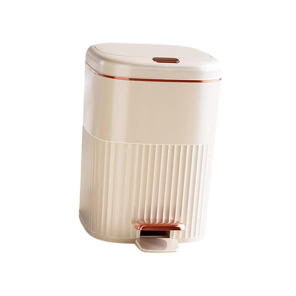 Cubo de basura tipo prensa de Pedal 2 en 1 Macarena Dorado Blanco 15L