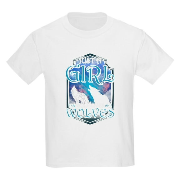CafePress - Cute Just A Girl Who Loves Wolves Lone Wol T Shirt - Light Classic Kids Graphic, Short Sleeve T-Shirt, Sizes XS-XL