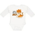 thumbnail image 3 of Inktastic Just a Wee Bit Wild Cute Tiger Cub Boys or Girls Long Sleeve Baby Bodysuit, 3 of 5