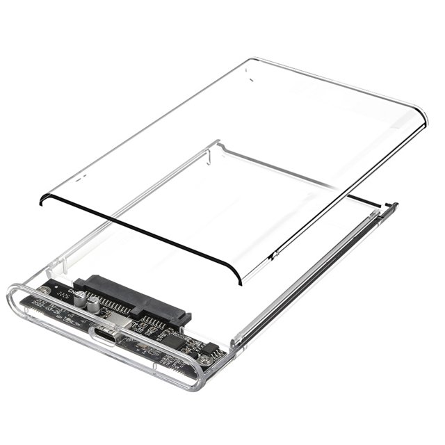 Hard 2.5 inch Hard Disk Case Type-C Transparent HDD Enclosure High-speed Transmission Easy Installation for 2.5 inch HDD/SSD Not Inclube Hard Disk
