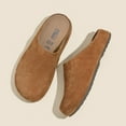 thumbnail image 2 of IUJSOY Closed Toe Clogs for Women Suede Soft Cork Footbed Mules Anti-Slip Slides Slip on Shoes, 2 of 6