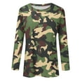thumbnail image 4 of GIPQJK Camouflage Shirts for Women Clearance 2024 Fall Graphic Long Sleeve Tunic Sweatshirts Tops Crewneck Casual Loose Fit Blouses Army Green,3XL, 4 of 5